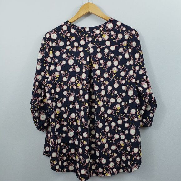 LAST CHANCE REMOVING~. * POEMA * Bicycle Navy 3/4 Sleeve Top 1X - Picture 3 of 5